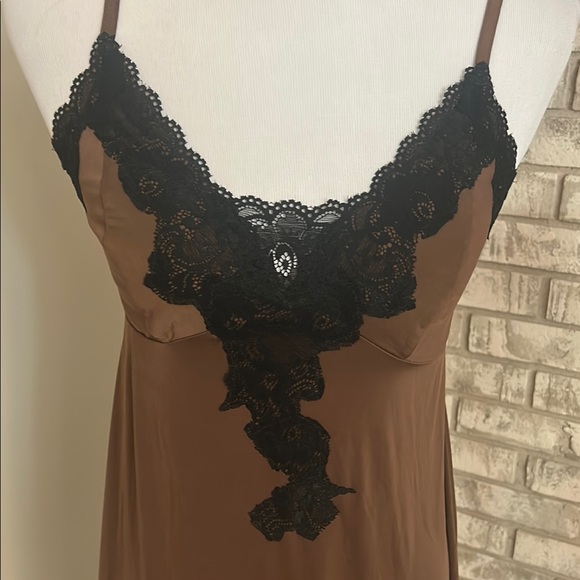 Soma Brown and Black Lace Chemise - Picture 2 of 8